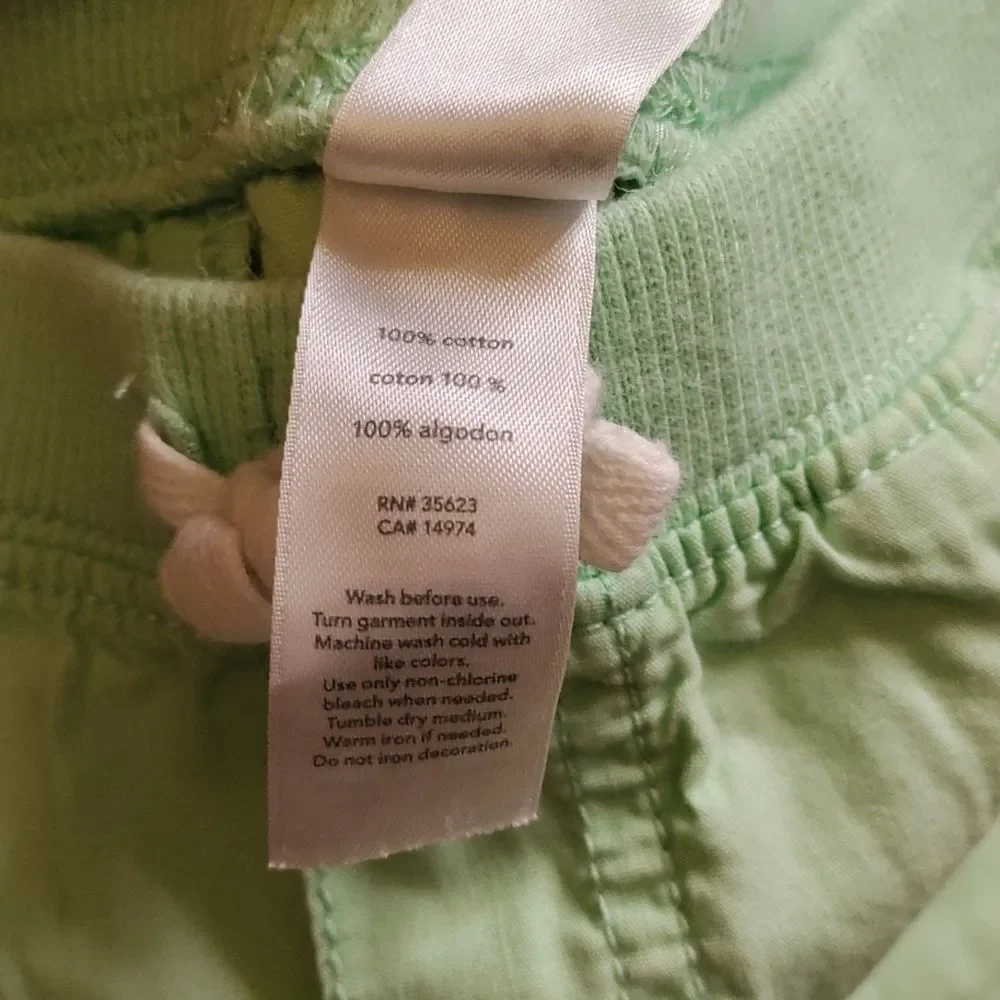 Carters Shorts 2T mint green cotton shorts pull on Spring Easter Pastel